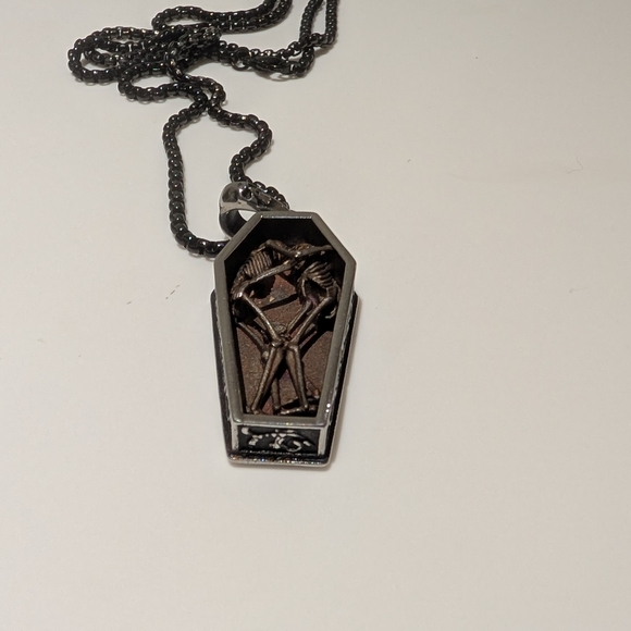 Silver Skeleton Pendant Necklace - Picture 2 of 3